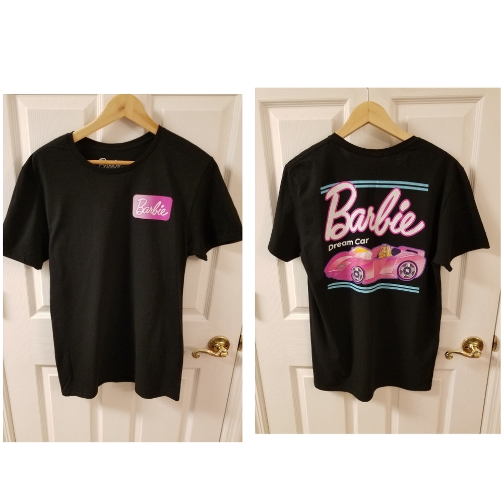 NWOT Barbie Graphic Dream Car Short Sleeve Tshirt Black Size Large